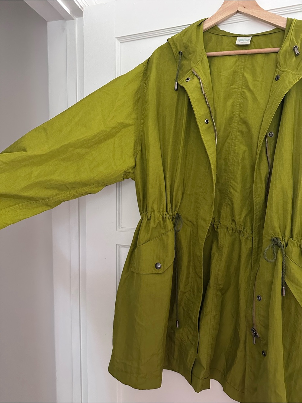 United Colors of Benetton Vintage Olive Green Anorak Parka — Made in Italy 🇮🇹 - Picture 2 of 7